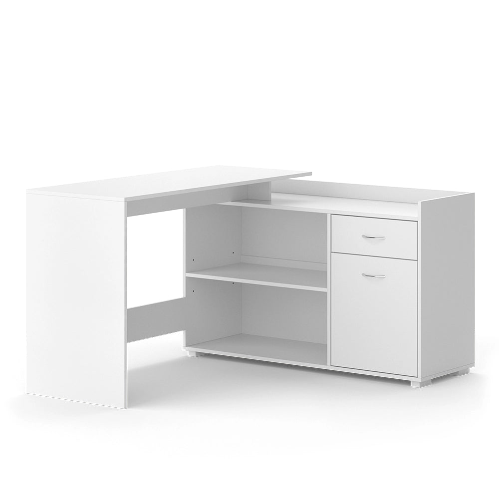 Vicco Scrivania ad angolo Bianco 135 x 77 cm con cassetto
