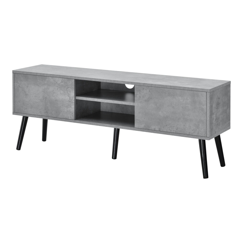 Mobile porta TV di design con supporto TV da 120 cm effetto cemento nero 03_0005863