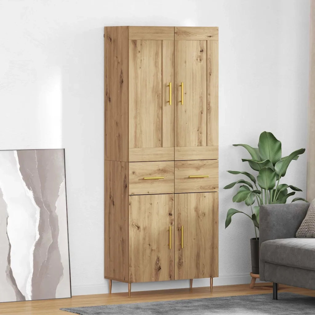 Credenza | Madia | Buffet da pranzo | Armadio da pranzo con cassetto Rovere artigianale 69,5 x 34 x 180 cm
