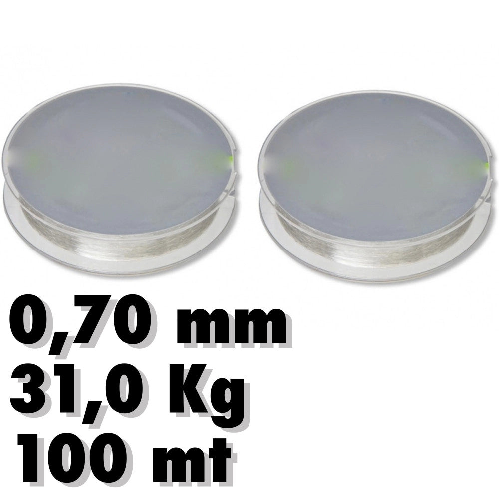 Trade Shop - 2 Rotoli Rotolo Lenza 0.70mm 31.0kg 100metri Ciascuno Pesca Altissima Resistenza -