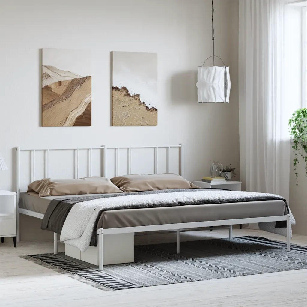 Giroletto con Testiera Metallo Bianco 193x203 cmcod mxl 81509