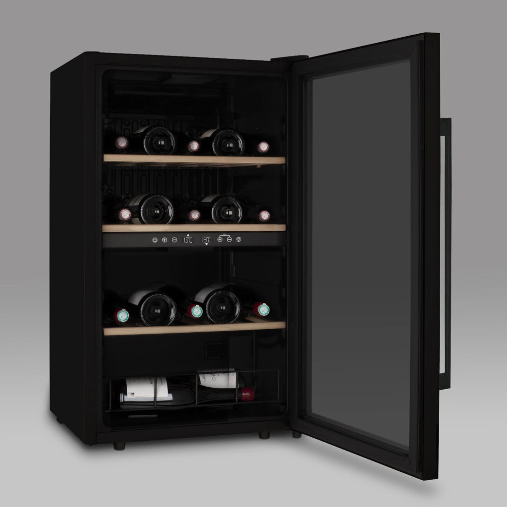 Cantinetta per vino Les Petits Champs CAVCDB32 da 32 bottiglie dual zone 5-18°C nera