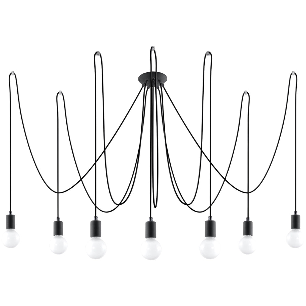 Lampadario Nikolo 7 luci nero in metallo Pure Lume