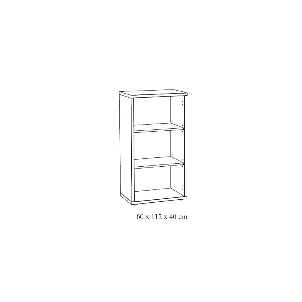 Biblioteca da scrivania SOON – Mobile con 2 ripiani – Rovere invecchiato e nero – L60 x H112 x P40 cm