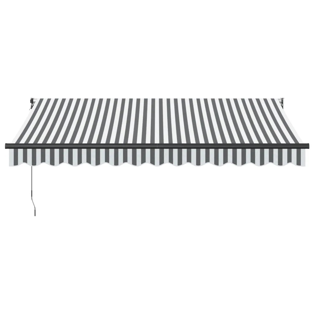 Tenda retrattile-Tenda parasole per balcone Antracite e Bianca 3,5x2,5m Tessuto/Alluminio 742219