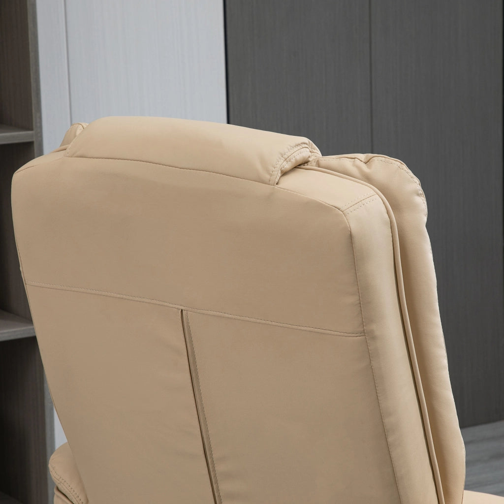 Set Poltrona Relax e Pouf Poggiapiedi, Girevole a 360¡ã e Reclinabile, Similpelle PU