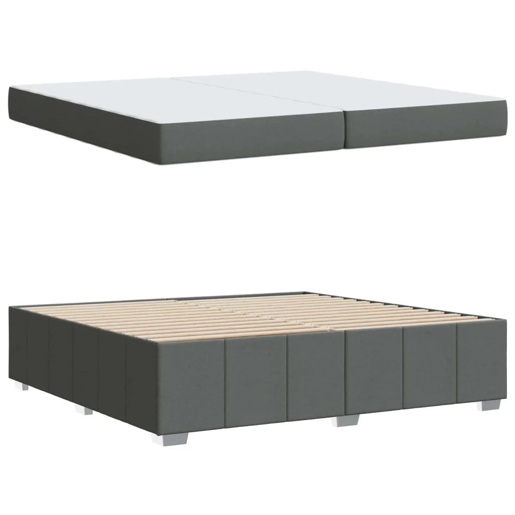 Struttura del letto Grigio scuro 200 x 200 cm Tessuto 3398308