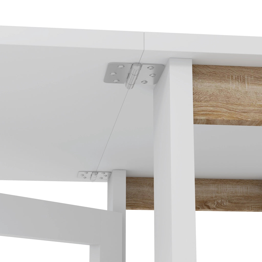 Tavolo da pranzo pieghevole con ripiani ¨C zephmum ¨C 120x60x75 cm bianco