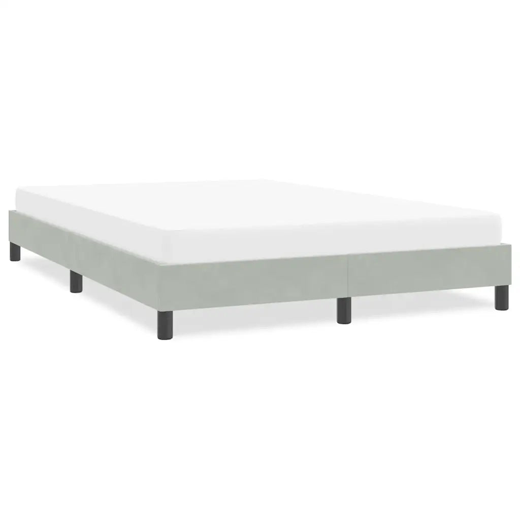 vidaXL Giroletto senza Materasso Grigio Chiaro 160x220 cm Velluto