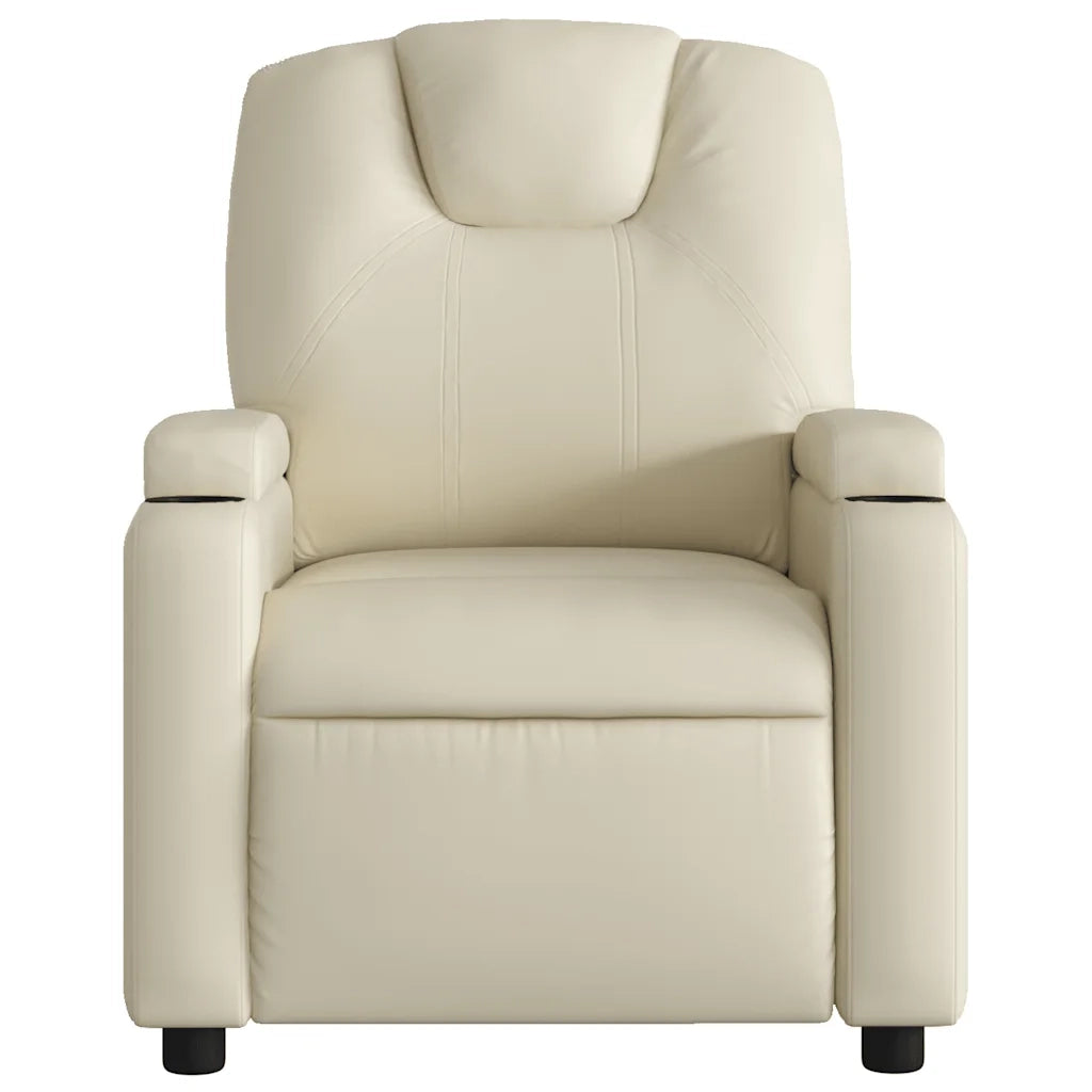 Poltrona reclinabile in similpelle color crema