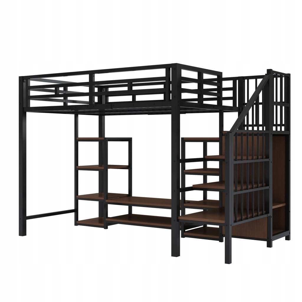 Letto a castello 90x200 - Xylo - Nero - Con TV, presa e scala
