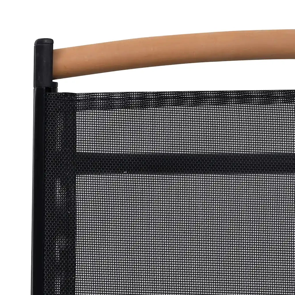 Sedie da Giardino Pieghevoli 4 pz in Alluminio e Textilene Nere cod mxl 5747