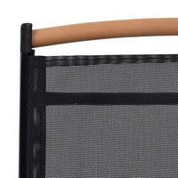 Sedie da Giardino Pieghevoli 4 pz in Alluminio e Textilene Nere cod mxl 5747