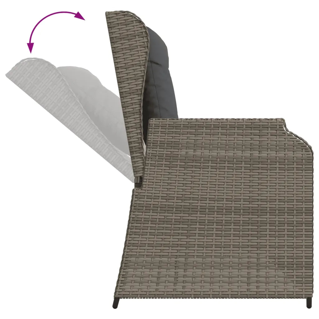 Set Divani da Giardino 7 pz con Cuscini in Polyrattan Grigio 3262380