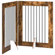 Cancello per cani con supporti 2 pz Rovere Fumo 80 x 100 cm CFW8813867