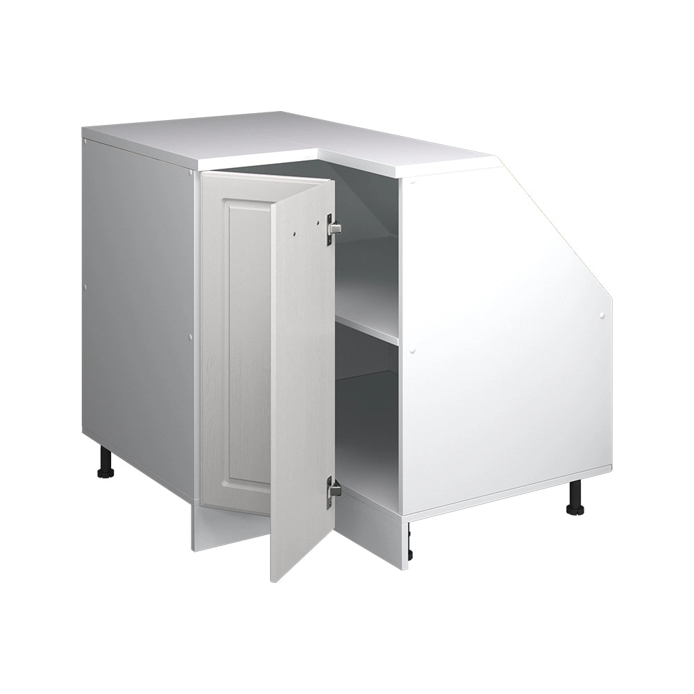 Mobile sottotetto Mobile angolare Rion Bianco rustico/Bianco 75.6 x 83.8 cm con 1 porta, carcassa dell’armadio profondità 60 cm Vicco