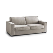 Divano fisso Diopside, Divano a 3 posti, Made in Italy, SofÒ  Soggiorno in tessuto, con Braccioli standard, cm 220x95h90, Tortora