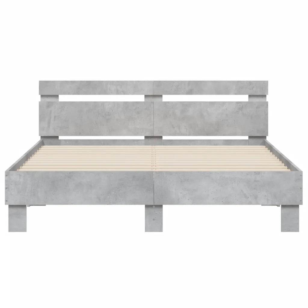 Giroletto Testiera Grigio Cemento 140x200 cm Legno Multistrato