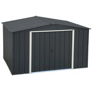 Casetta da giardino premium Ezooza 2422 x 3221x 1961 mm in metallo grigio 10 x 8: soluzione robusta e spaziosa