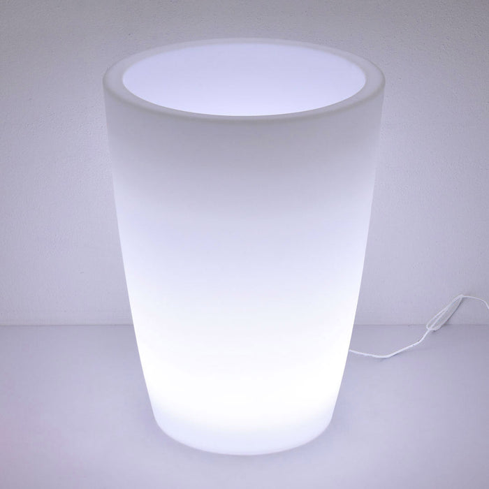 Vaso Luminoso da Giardino a LED Ø40 cm in Resina 5W Cypress Bianco Freddo