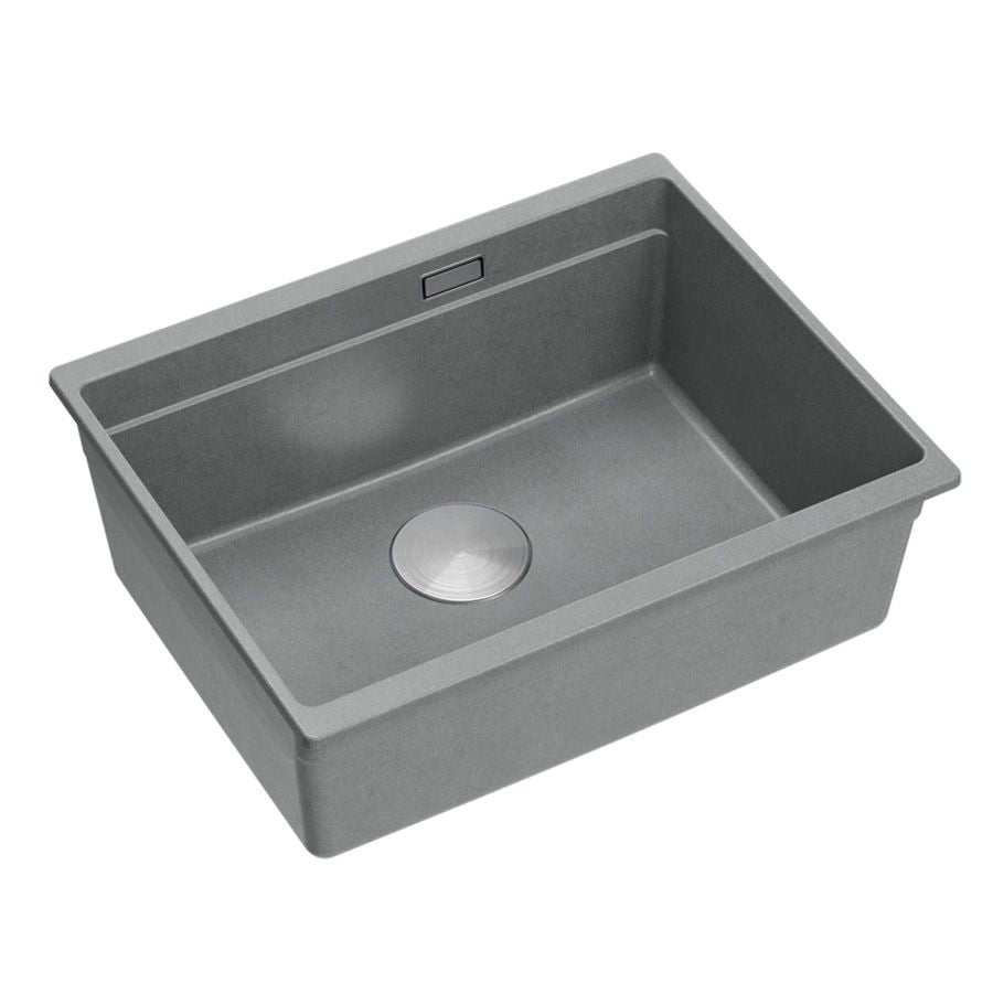 Lavello In Granito Logan 100 Grey Metallic Tappo oro