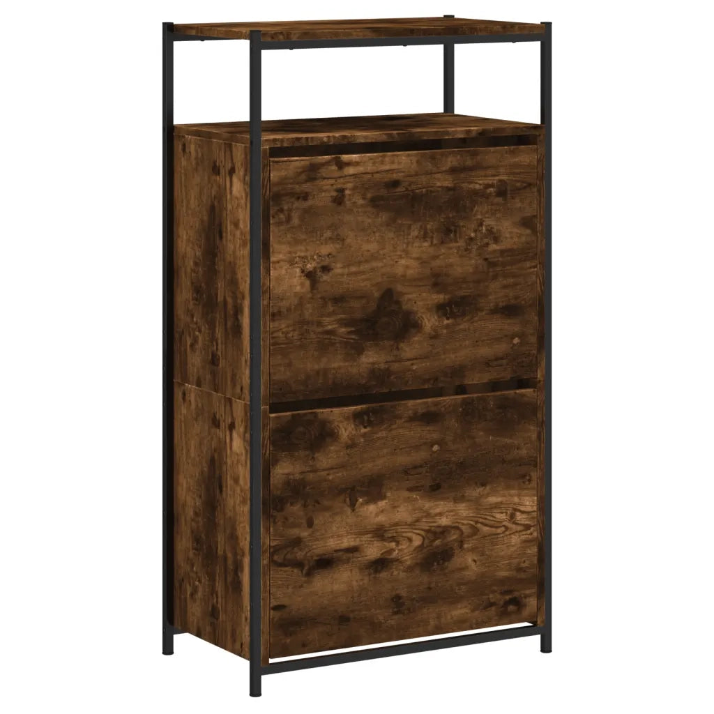Scarpiera | Mobile per scarpe Rovere Fumo 60x34x112 cm in Legno Multistrato