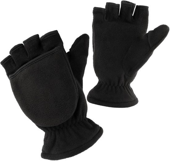 Corona d'oro - Manopole invernali - Muffe senza dita in pile polare - Impermeabili e calde - Unisex - Ideali per l'utilizzo con smartphone - Perfette per l'inverno