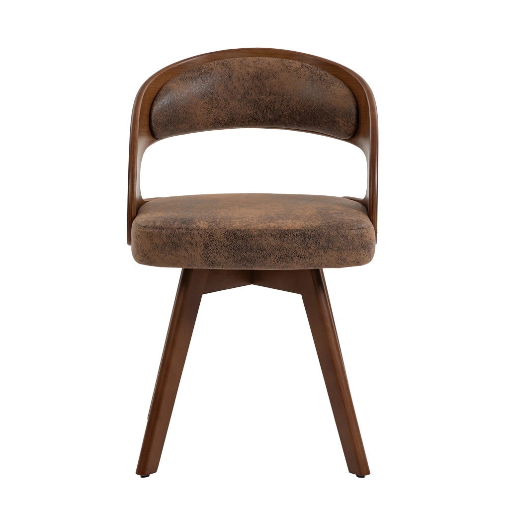 Sedia da Pranzo Girevole in Legno ¨C Xylo ¨C Tessuto Caff¨¨, Schienale Curvo