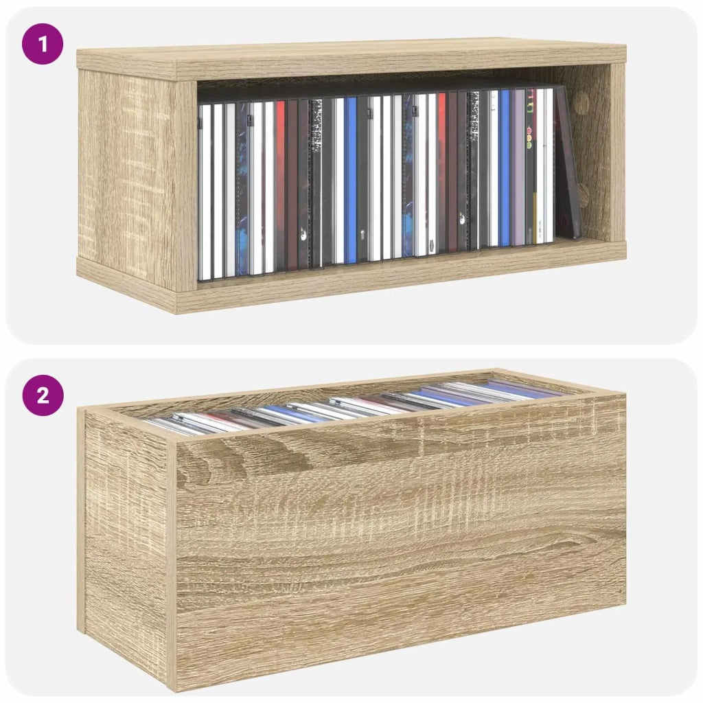 Rack per Stoccaggio CD Rovere Sonoma 40 x 17 x 17 cm 8012712
