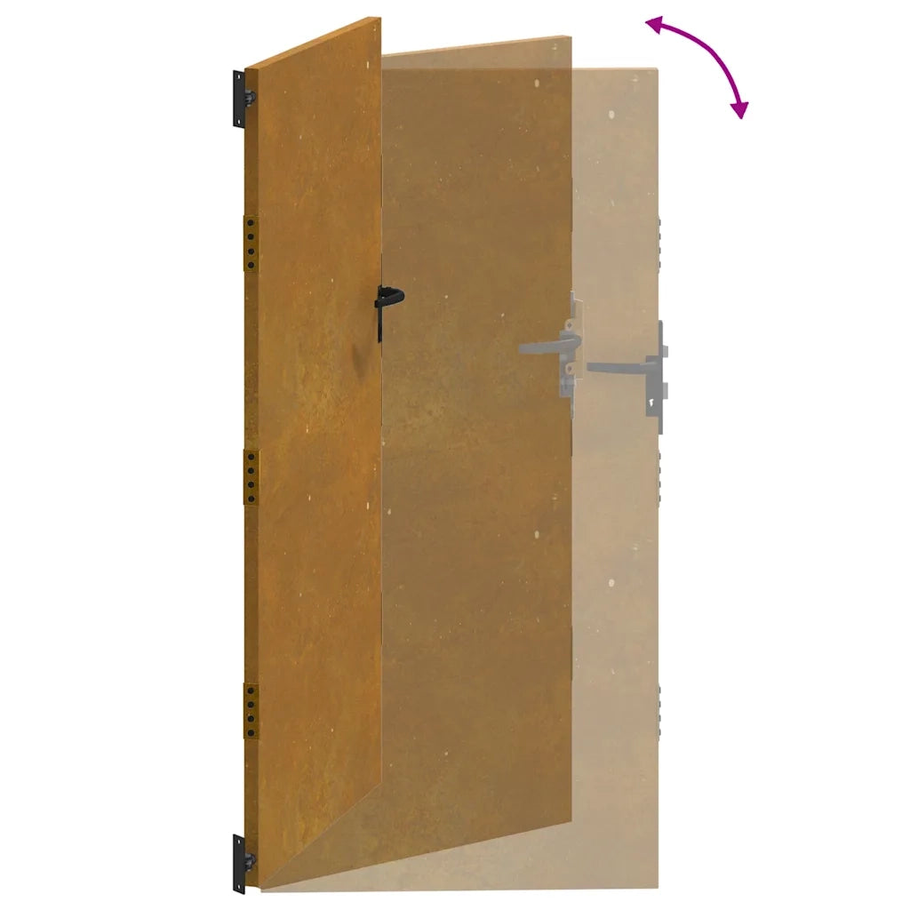 Cancello da Giardino 85x200 cm in Acciaio Corten