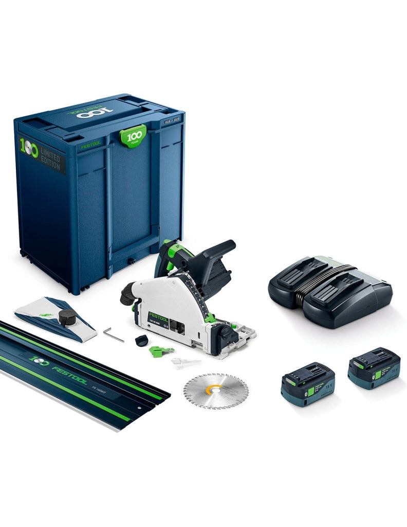Sega da incisione FESTOOL TSC 55 KEBI-Plus/XL-FS 100Y (2 x 5,0 Ah + TCL6 + Binario guida + SYS3 M 437)