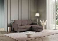 Divano 3 Posti con Pouf 198x155x85 cm Karay in Tessuto Talpa