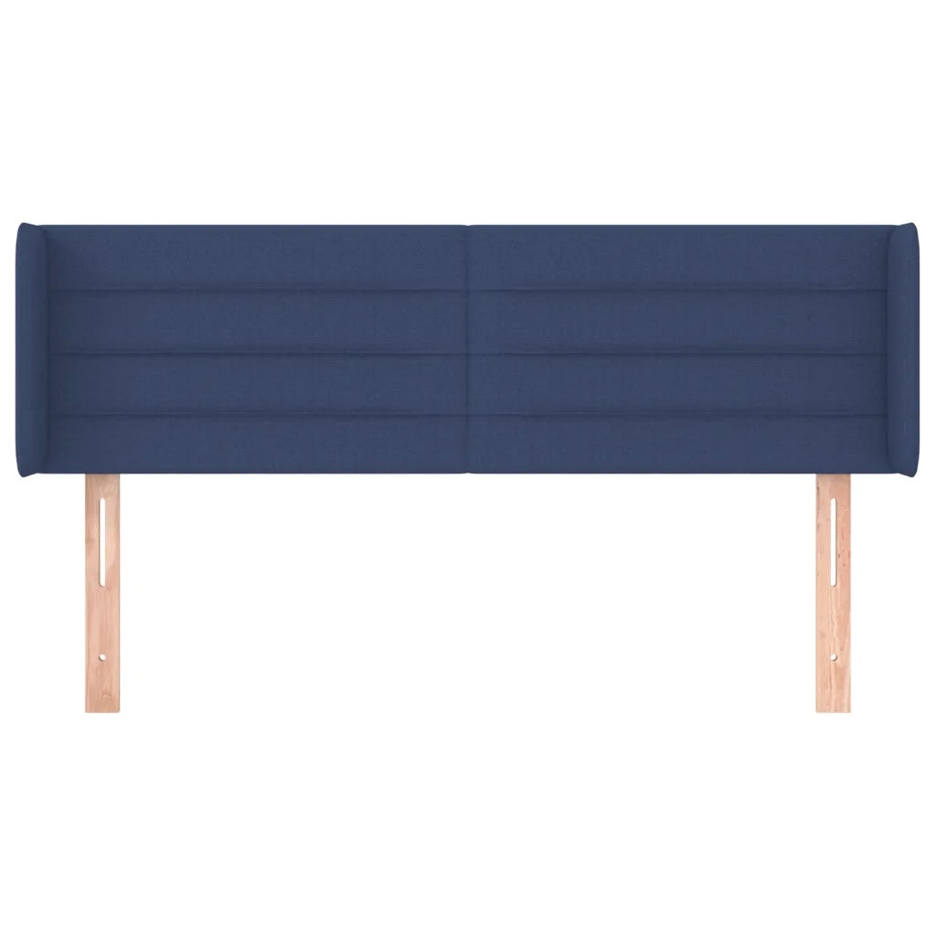 Testiera ad Orecchio-Testata con Orecchie Blu 147x16x78/88cm in Tessuto 134290