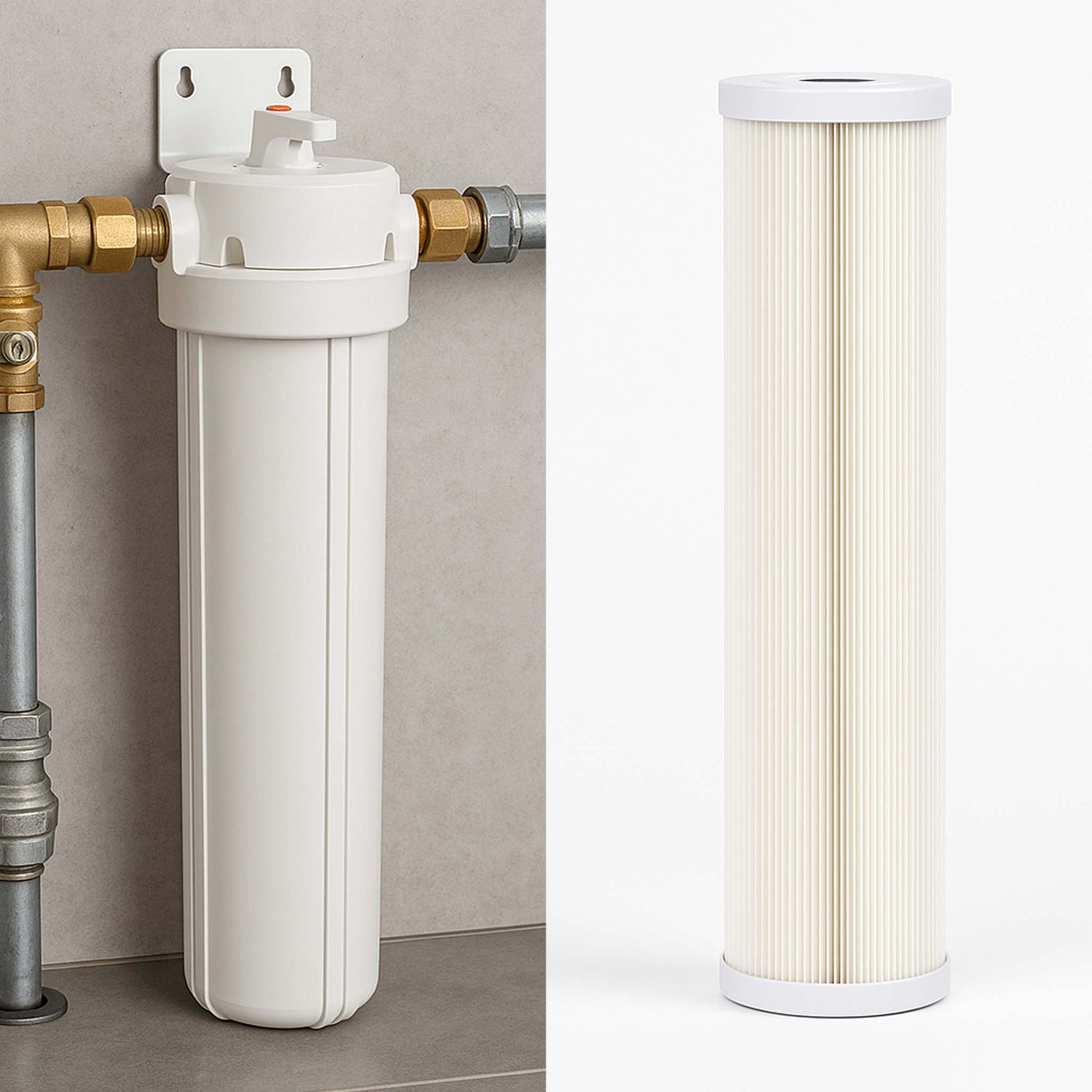 Naturewater Cartuccia filtrante a pieghe 20'', filtro a cartuccia, filtrazione dell'acqua potabile, filtraggio acqua domestica