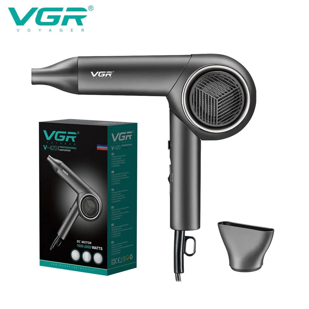 Trade Shop - Asciugacapelli Professionale 1600w-2000w Portatile Pieghevole A 3 Velocità V-420 -