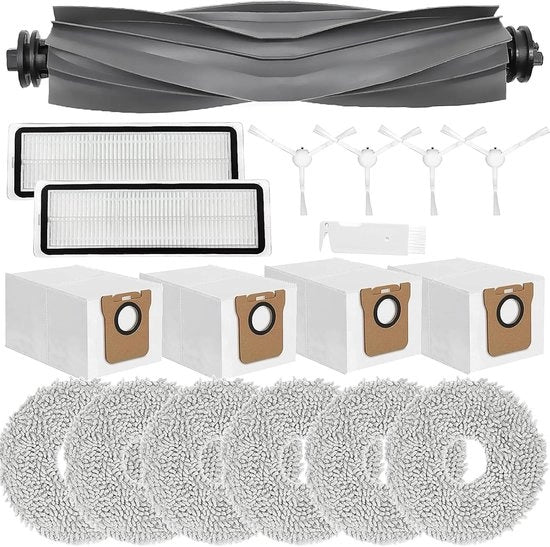 Accessori di sostituzione adatti per Xiaomi X20+, X10+, per Dreame L10s Pro Gen 2, L10s Ultra, L10 Ultra, L10 Prime aspirapolvere robot, set di borsette + 6 tovaglioli + 4 sacchi di polvere + 4 setole
