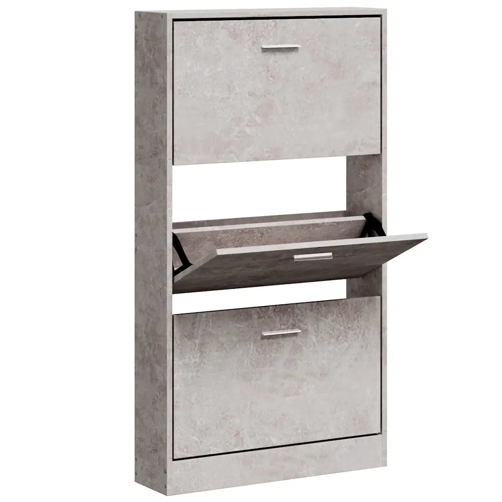 Scarpiera Grigio Cemento 59x17x108 cm in Legno Multistrato 342529