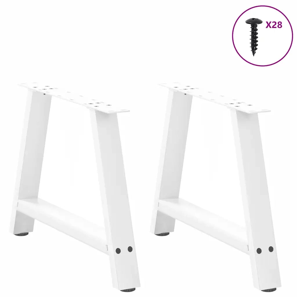 Gambe per Tavolino da Caff¨¨ a Forma di A 2 pz-Set di 2 Gamba per Tavolo Bianche 70x(42-43) cm Acciaio