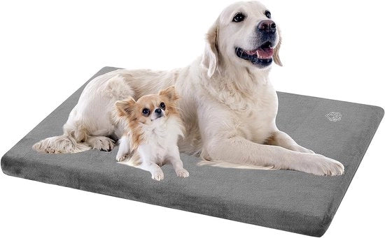 Letto per cani per grandi cani, cuscino per cani lavabile, letto per cani acqua resistente XXL 119 x 74 x 7,6 cm, cuscino per cani adatto a gabbie, materasso per cani con copertura rimovibile e lavabile per grandi cani, grigio