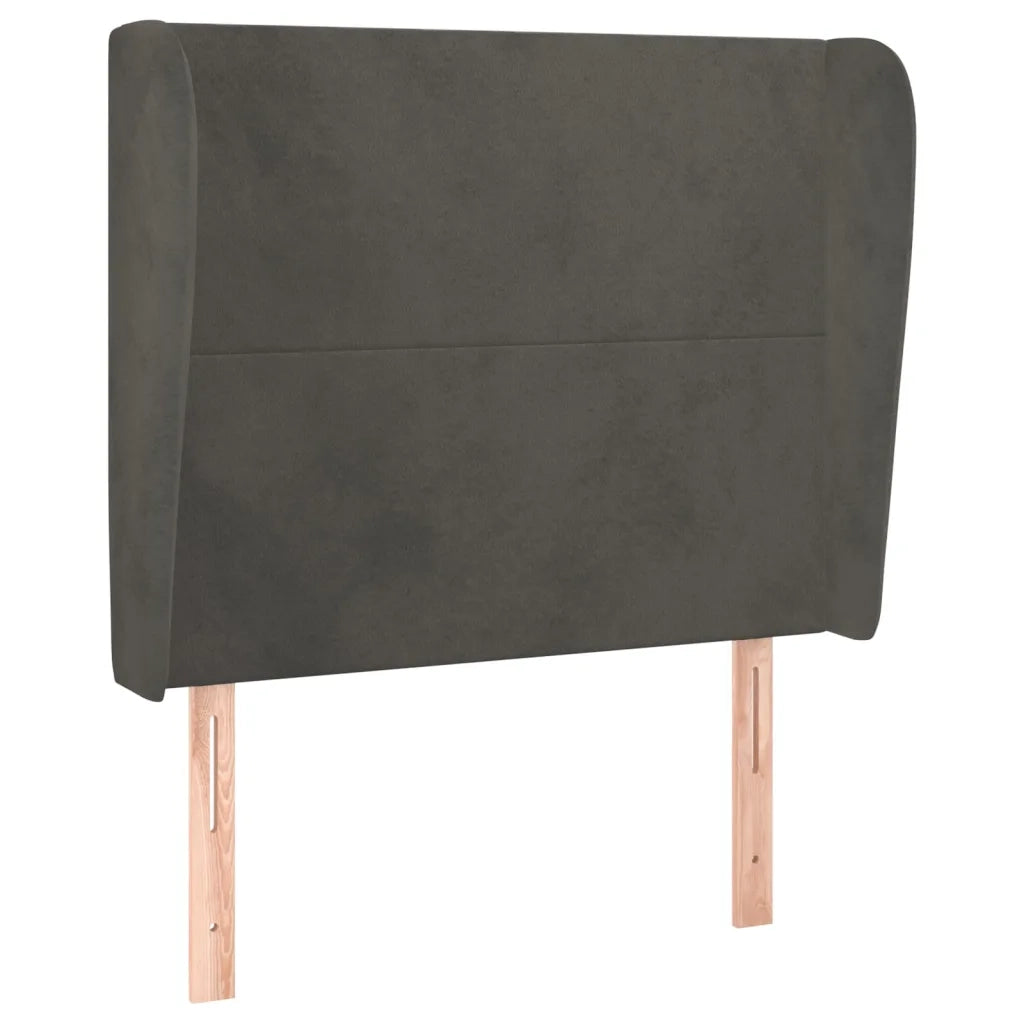 Testiera | Testata ad Orecchio Grigio Scuro 83x23x118/128 cm in Velluto