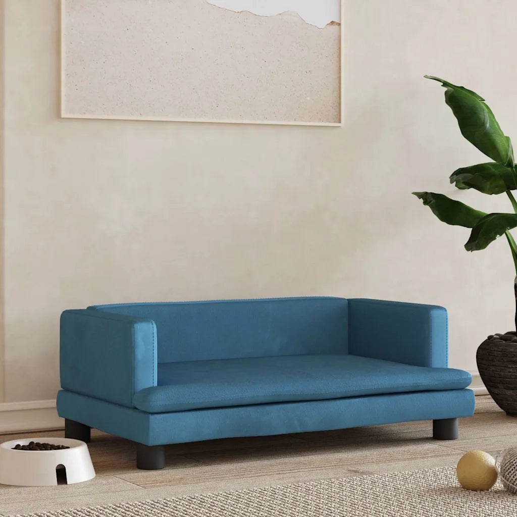 Lettino per Cani Blu 80x45x30 cm in Velluto CFW4501525
