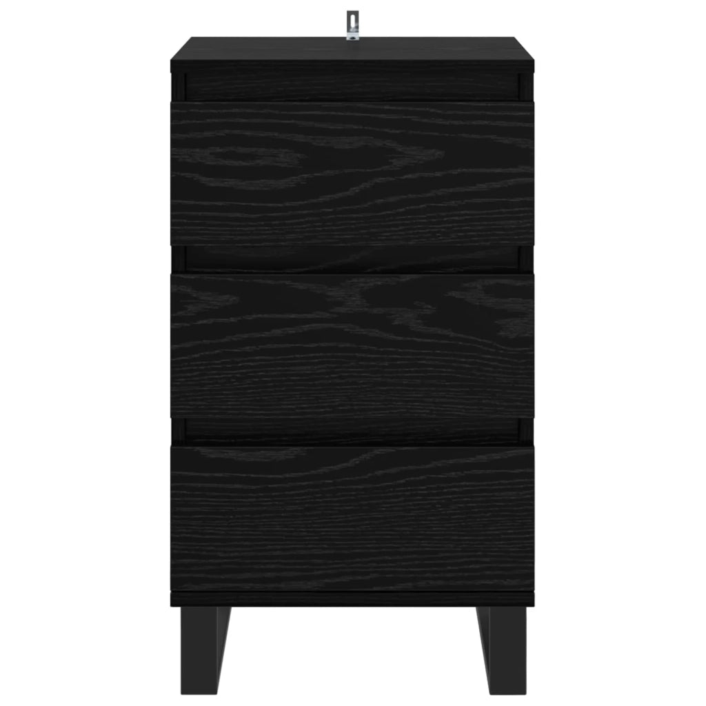 Credenza | Madia | Buffet da pranzo | Armadio da pranzo con cassetto Rovere nero Legno multistrato