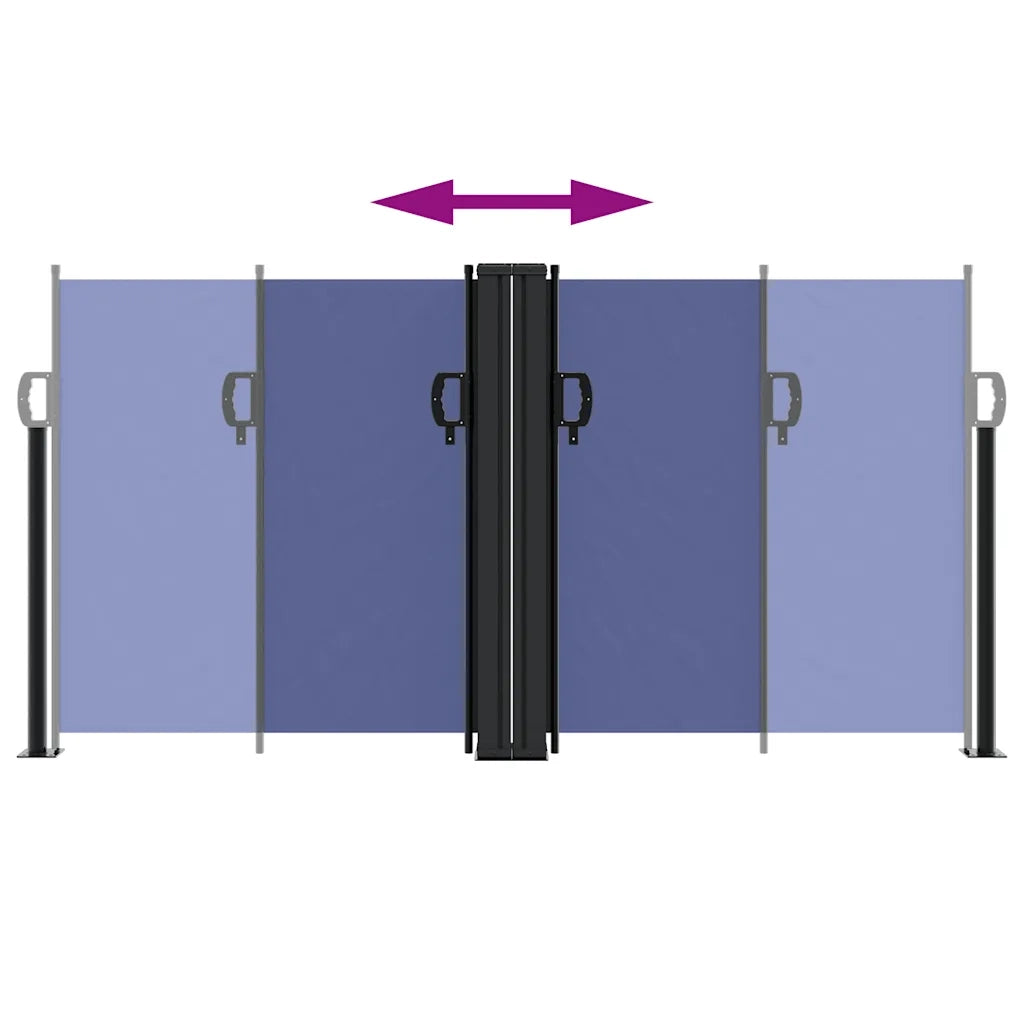 Tenda da Sole Laterale Retrattile-Tenda parasole per balcone per giardino Blu 120x1200 cm