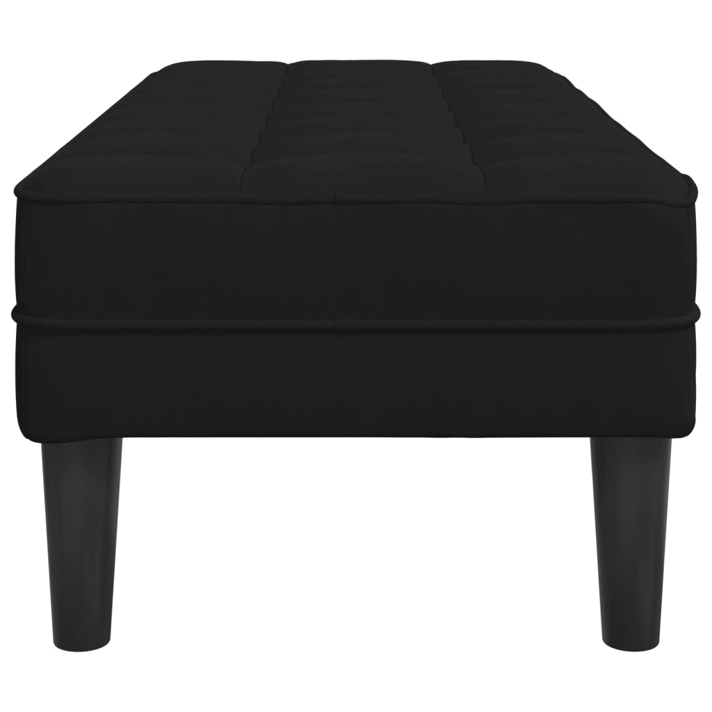 panchina Nera 113x57x39 cm in velluto