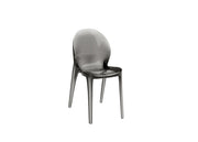 Sedia di design Ruby in policarbonato monoblocco colore grigio - Stile moderno, seduta ergonomica e trasparenze lucide per interni