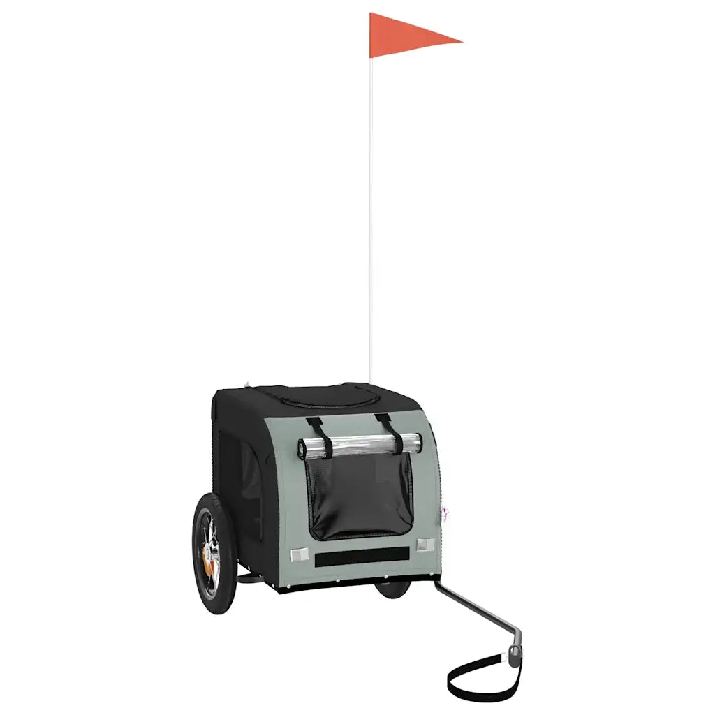 Rimorchio da Bici per Animali Grigio e Nero Oxford e Ferro CFW7266322