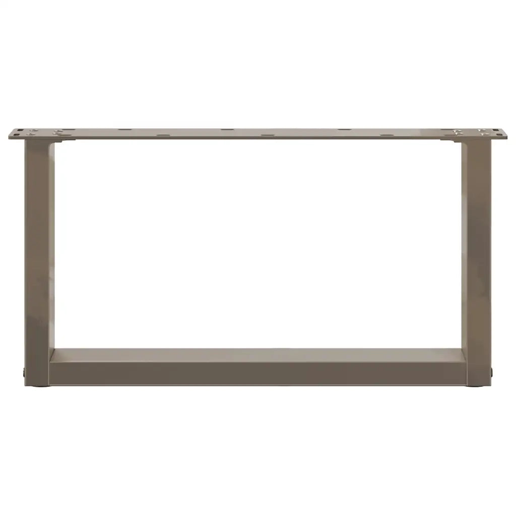 vidaXL Gambe per Tavolino da Caffè a Forma di U 2 pz Acciaio Naturale 60x(30-31) cm Acciaio