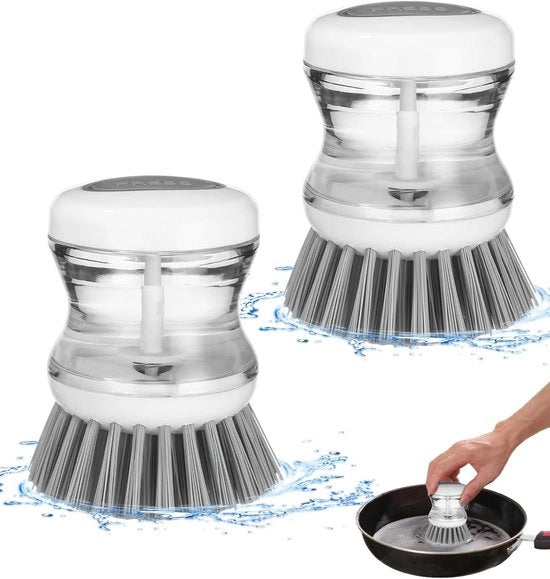 Set da 2 pezzi - Spazzola da tavolo e da pentola multifunzione in grigio