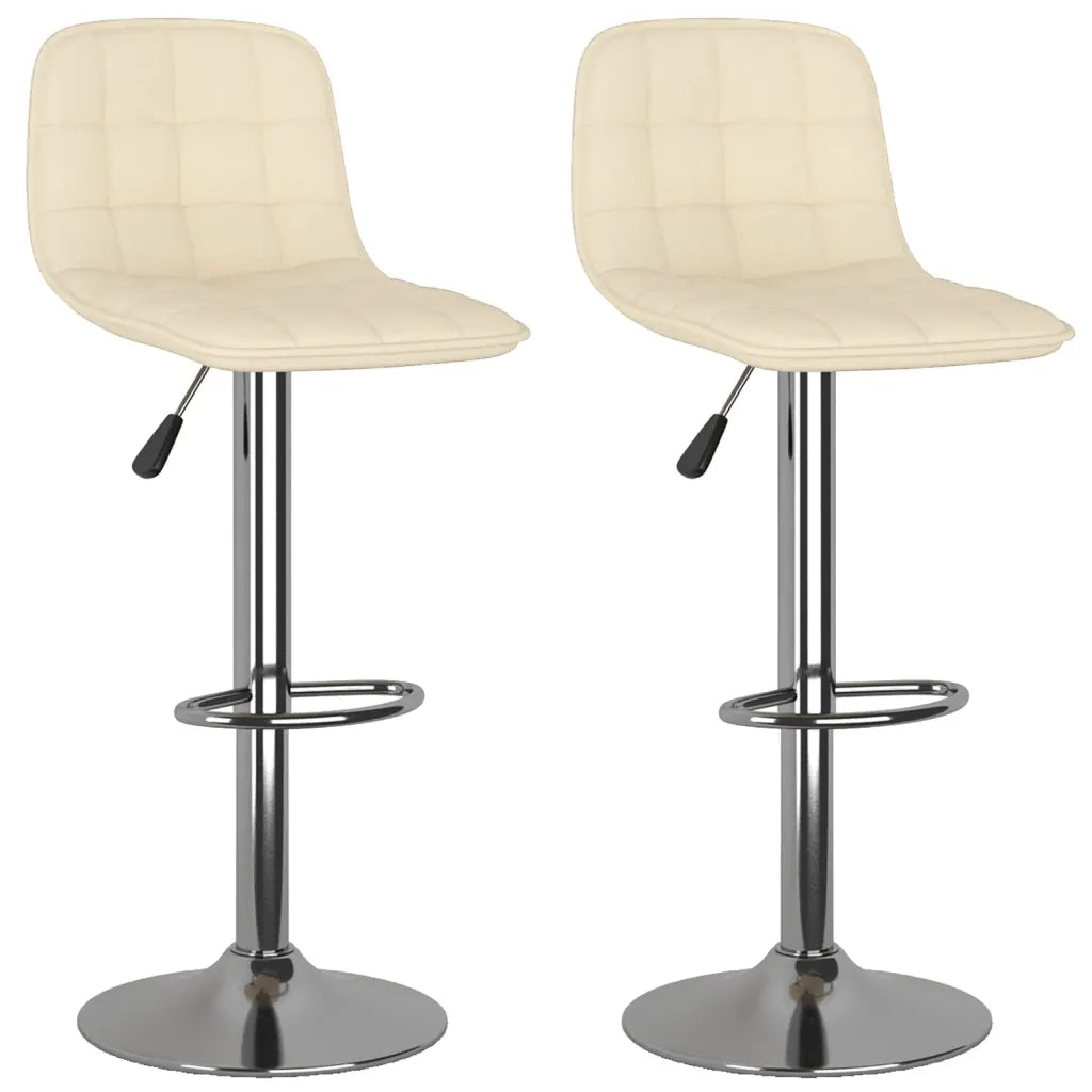 Sgabelli da Bar 2 pz Crema in Tessuto 333947
