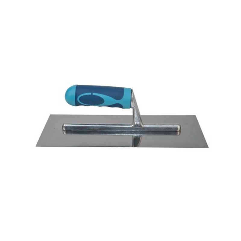 Frattazzo in acciaio con manico in gomma liscio cm 12x28
